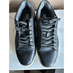 Men’s Steve Madden Black Leather Lace Up Shoes Size 11.5 Athletic. Rubber Sole